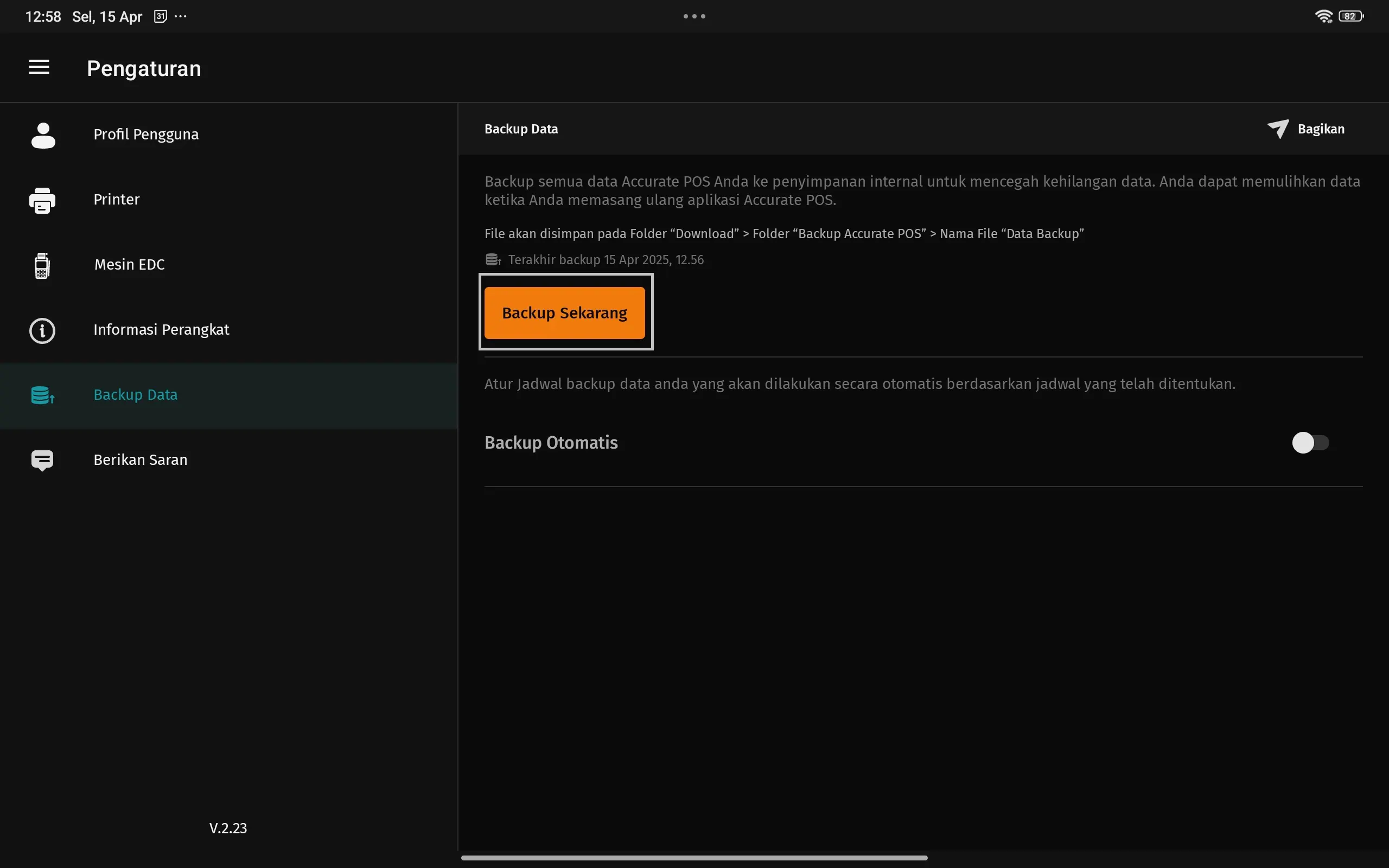 melakukan backup transaksi